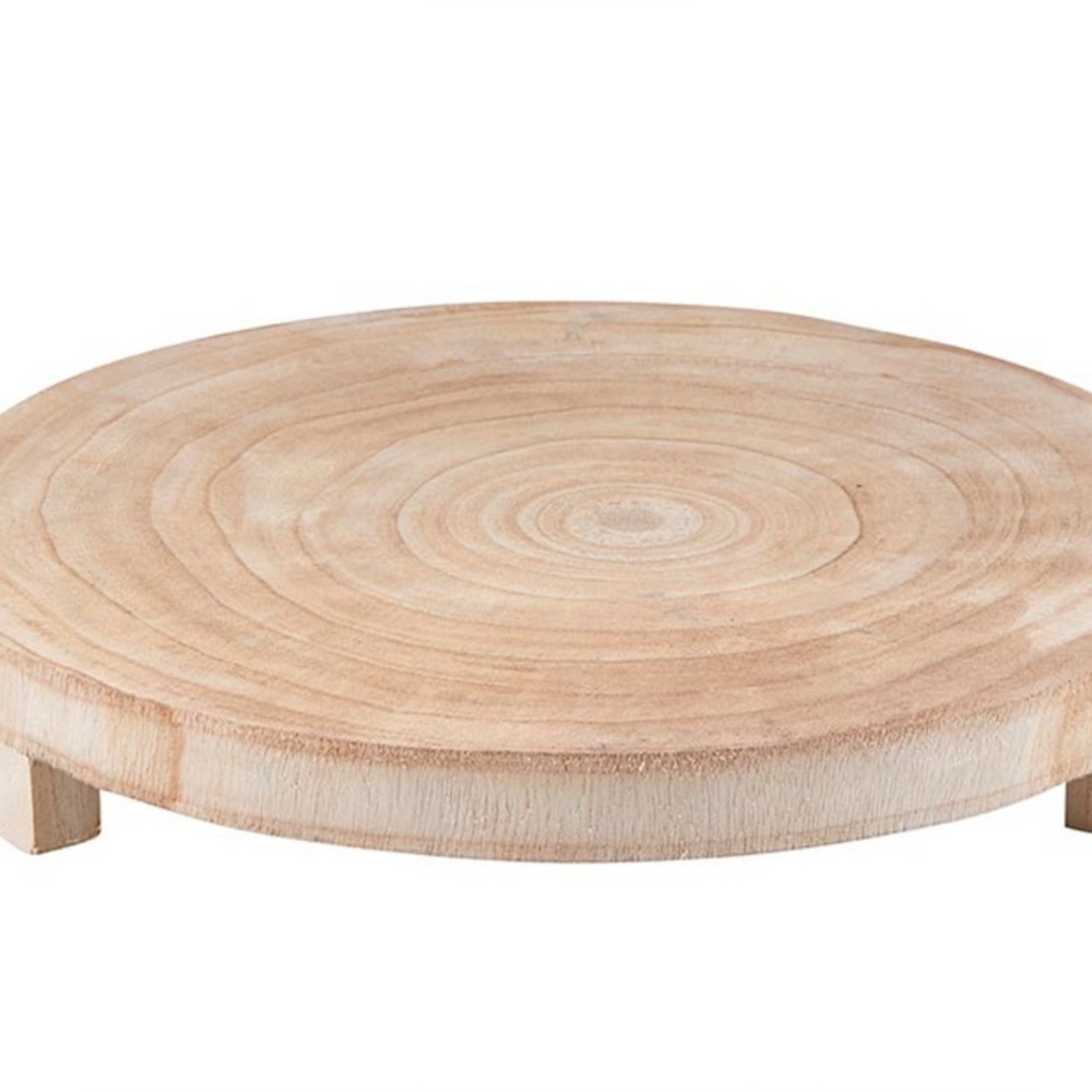 Natural 15" Paulownia Pedestal Tray